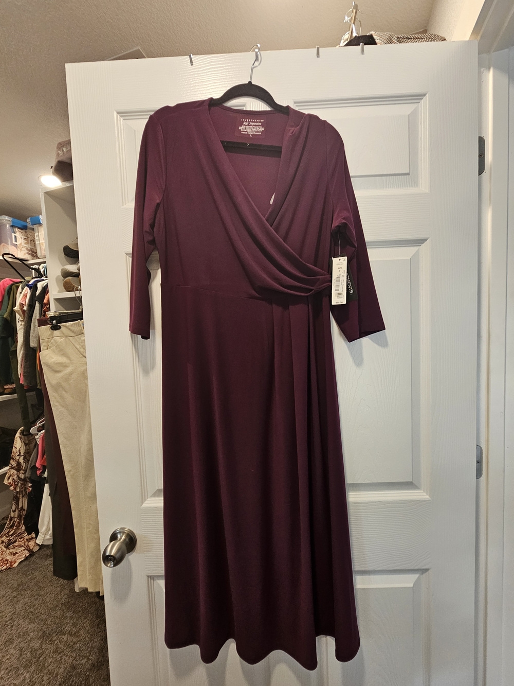 Investments Plum Wrap-Style Maxi Dress